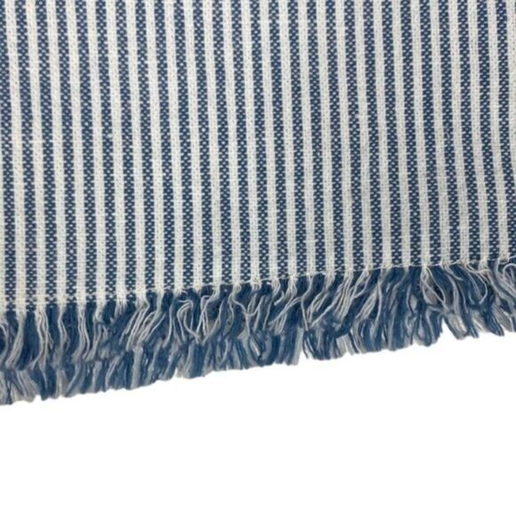 ROOTS WOMENS Coronet Blue Striped Pemberton Linen Blend Drawstring Shorts US XL - Picture 6 of 13